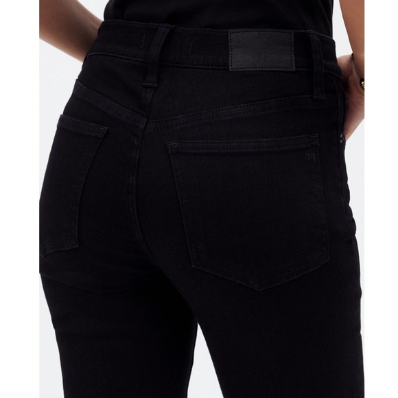 Madewell Mid-Rise Kick Out Crop Jeans in Black Rinse Wash Size 26 - Picture 8 of 13